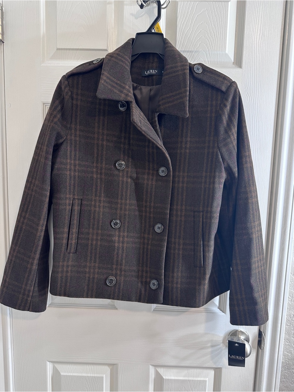 Lauren Ralph Lauren Women's Short Double-Breasted Wool Coat Women’s 14 NWT